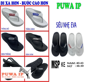 Sỉ Dép Kẹp Đúc Liền Quai, Dép xỏ ngón Nam Mẫu Mới Cao Cấp, Rẻ Bền Đẹp PUWA IP