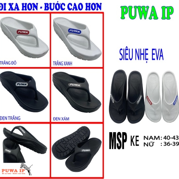 Sỉ Dép Kẹp Đúc Liền Quai, Dép xỏ ngón Nam Mẫu Mới Cao Cấp, Rẻ Bền Đẹp PUWA IP