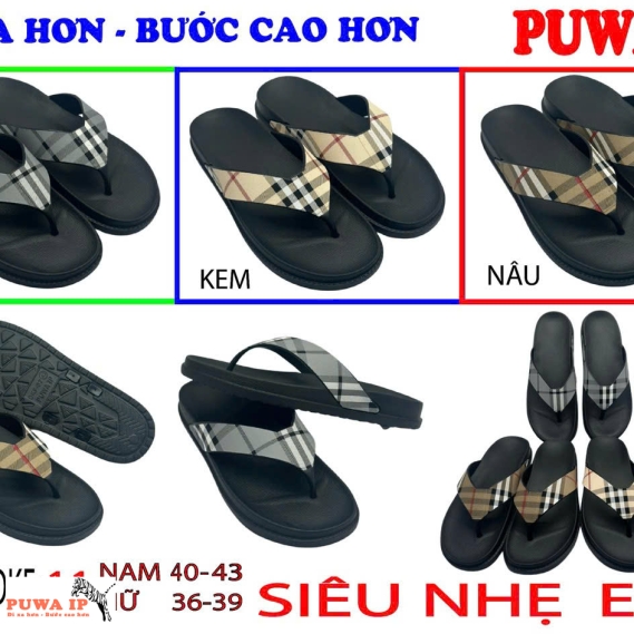 Sỉ Dép Kẹp Đúc Liền Quai, Dép xỏ ngón Nam Mẫu Mới Cao Cấp, Rẻ Bền Đẹp PUWA IP DKF11 (1)