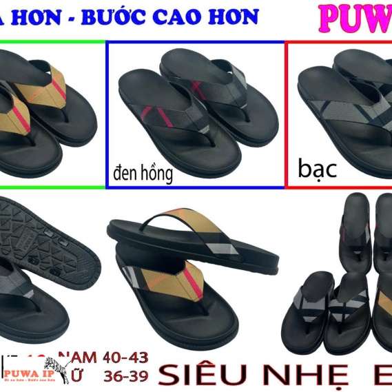Sỉ Dép Kẹp Đúc Liền Quai, Dép xỏ ngón Nam Mẫu Mới Cao Cấp, Rẻ Bền Đẹp PUWA IP DKF12